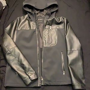 zara leather windbreaker